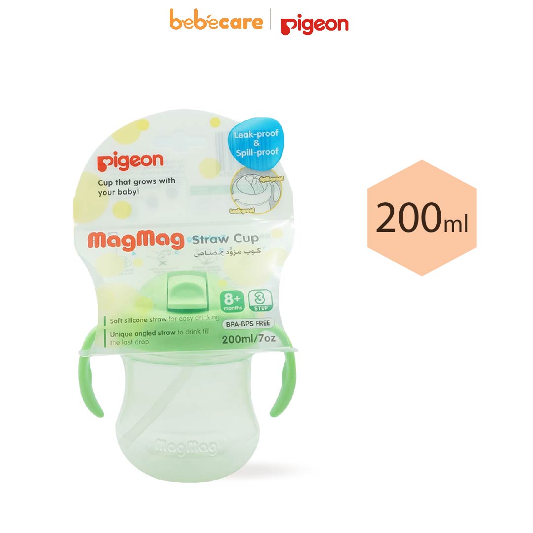 Pigeon (1080)-Ly Mag Mag Ống Hút Pigeon 200ml (Xanh Lá Cây)